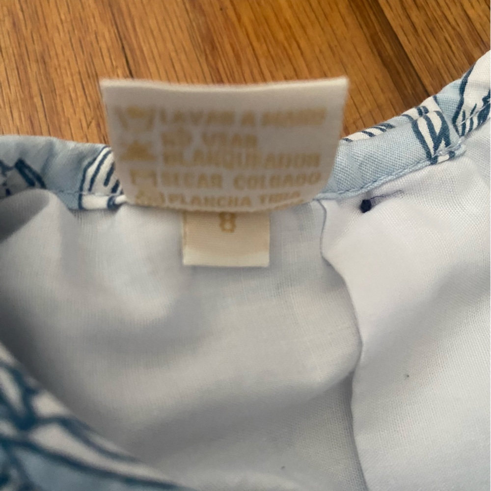Bordino Smocked Floral Blue Kids Formal Dress - Picture 8 of 8